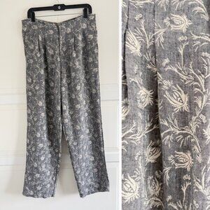 Hello Nite Gray Print Straight Leg Pants Size Large 41934
